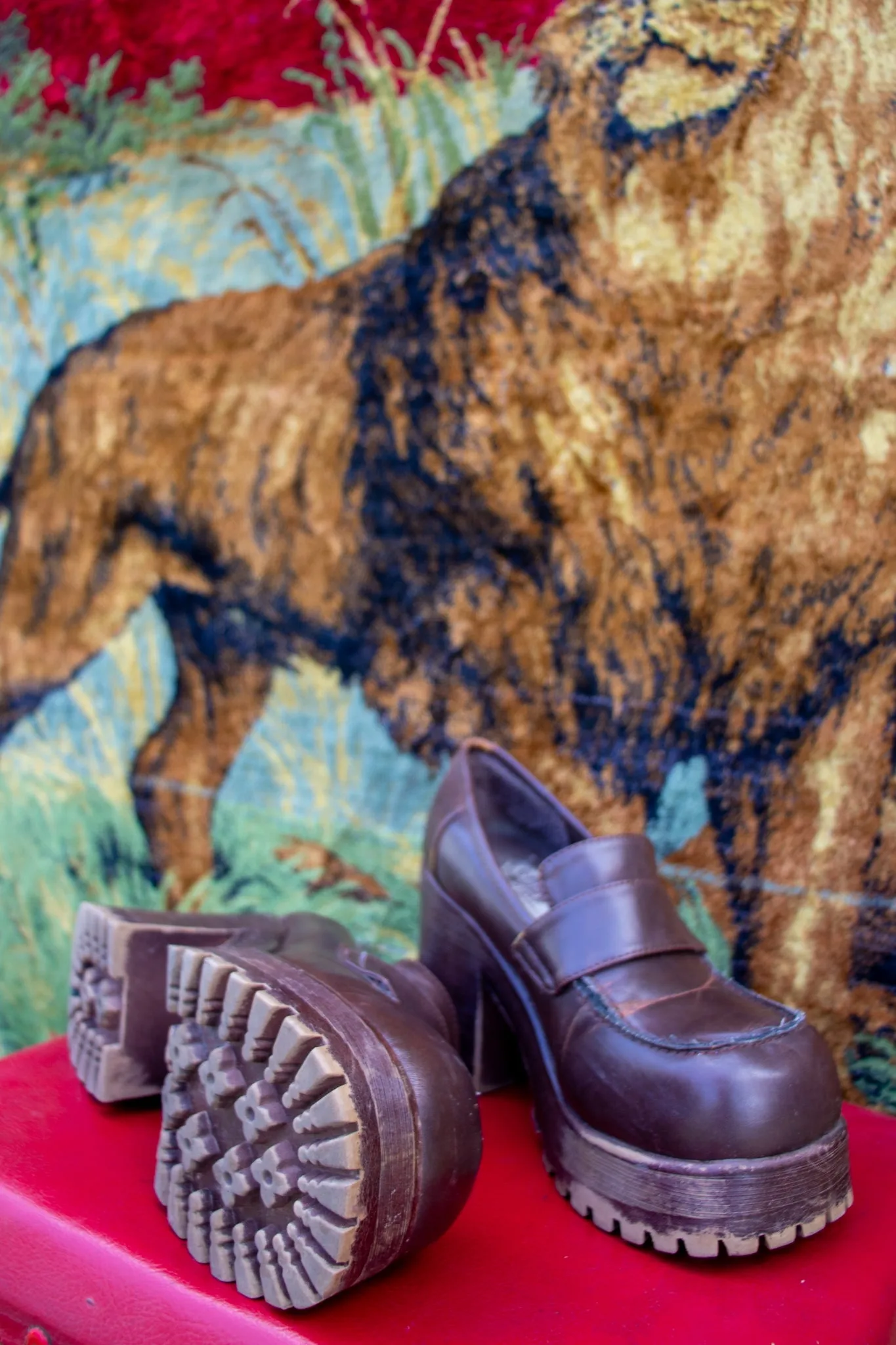 90s Brown Platform Loafers