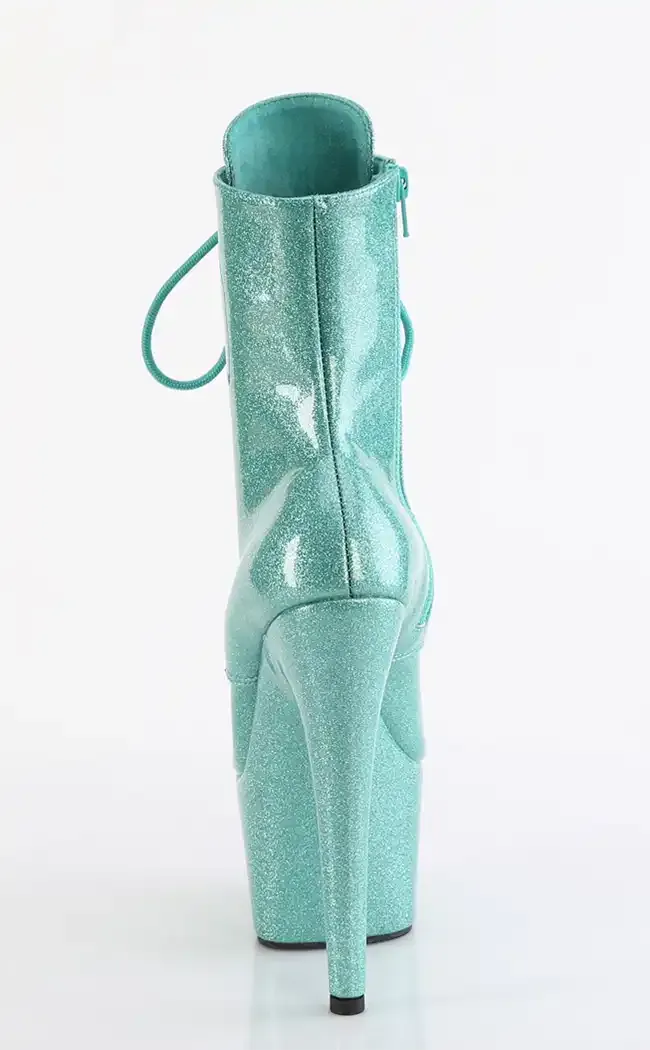 ADORE-1020GP Aqua Glitter Patent Ankle Boots