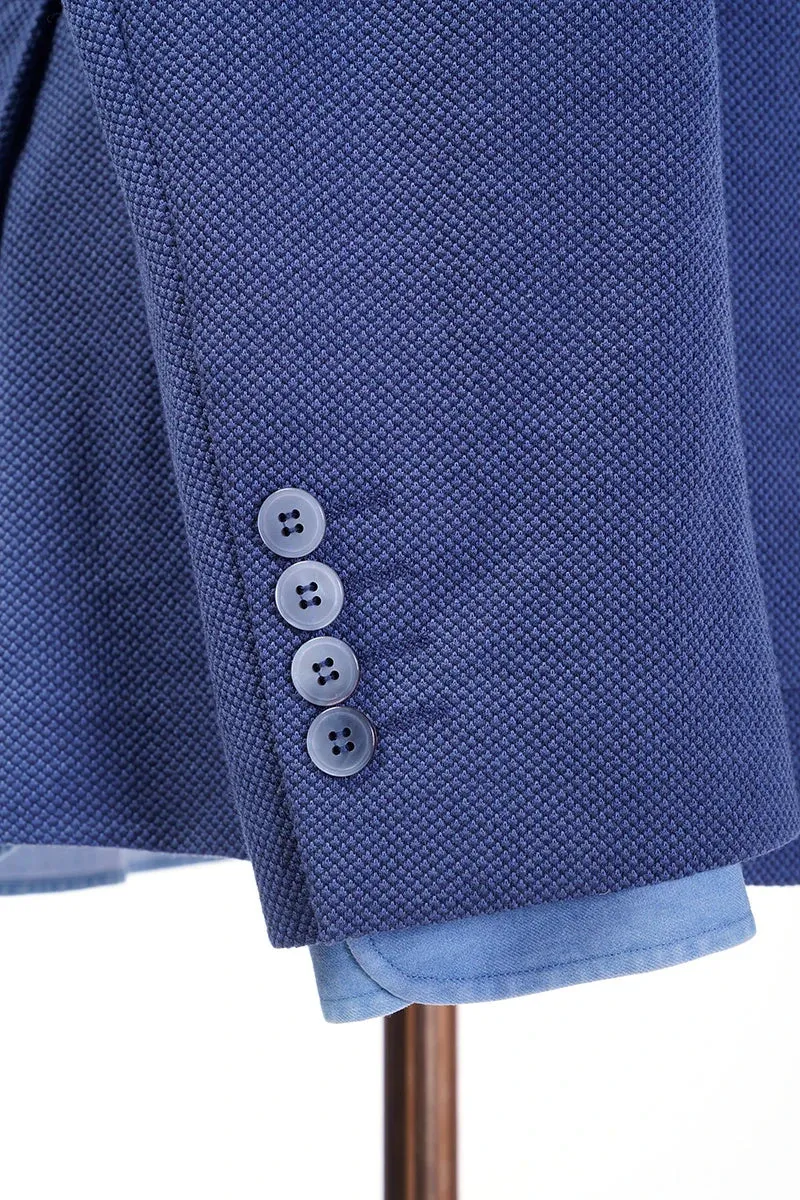 Amalfi Blue Wool-Blend Casual Jacket