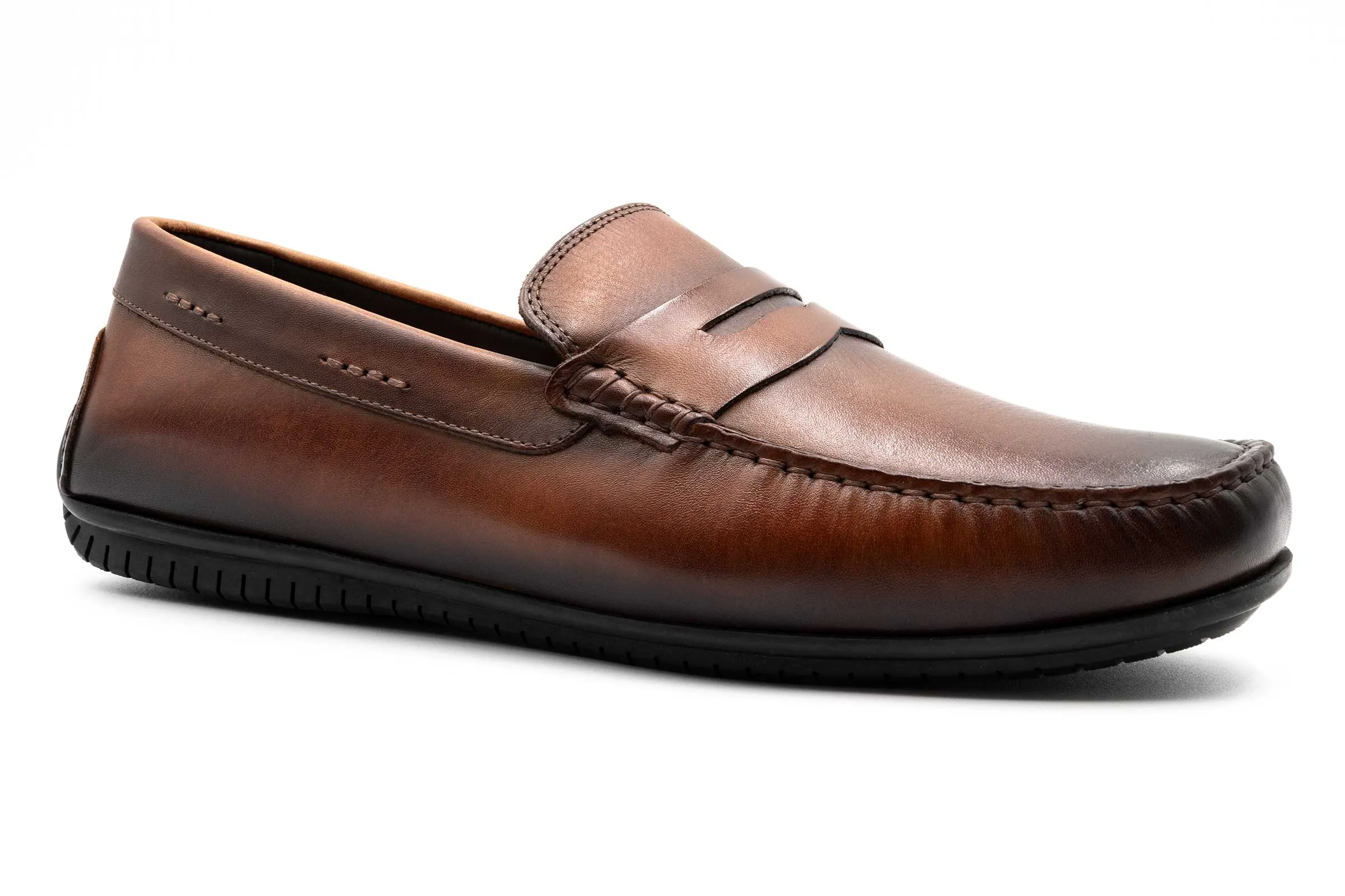 Bermuda Saddle Leather Penny Loafers - Whiskey