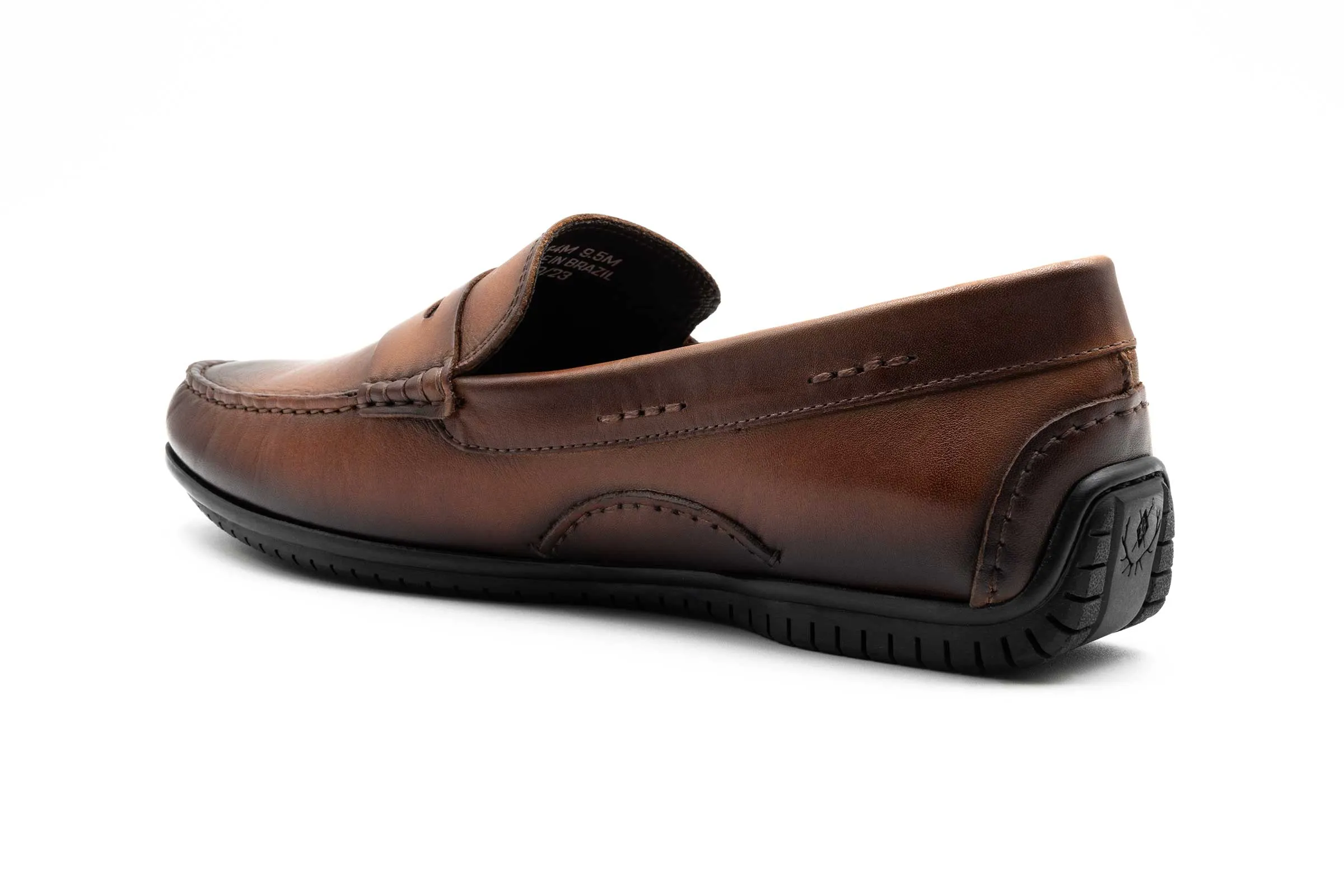 Bermuda Saddle Leather Penny Loafers - Whiskey