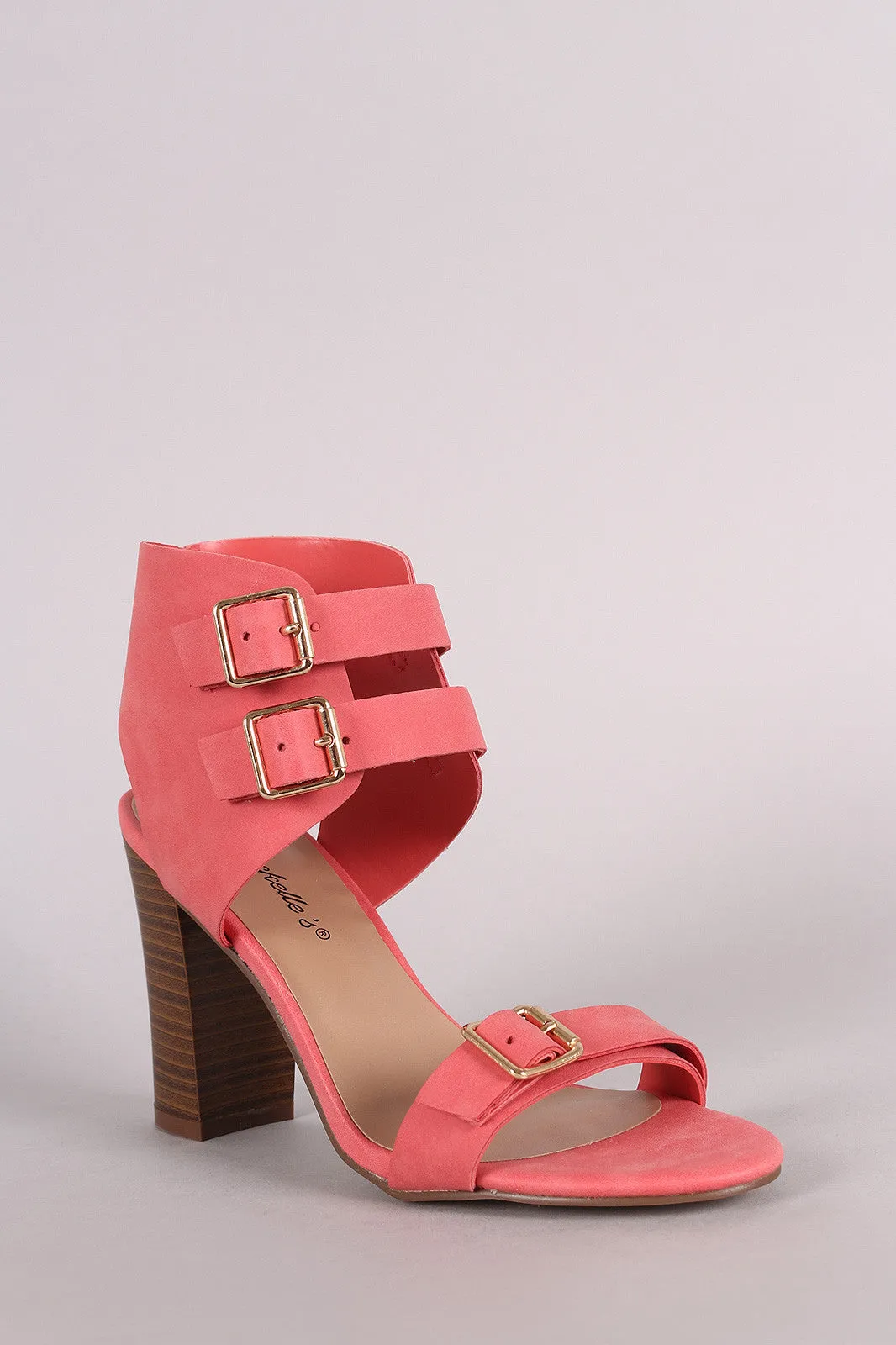 Breckelle Buckled Ankle Cuff Chunky Heel