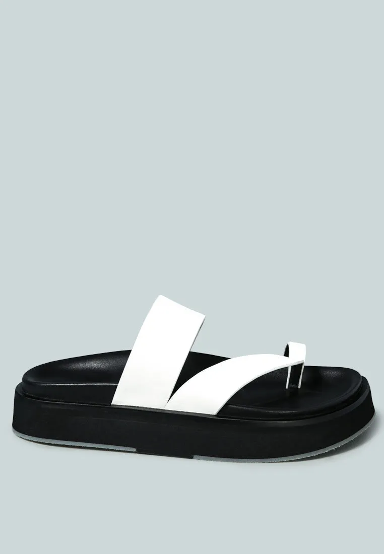 BULLOCK Slip-On Leather Sandal in White