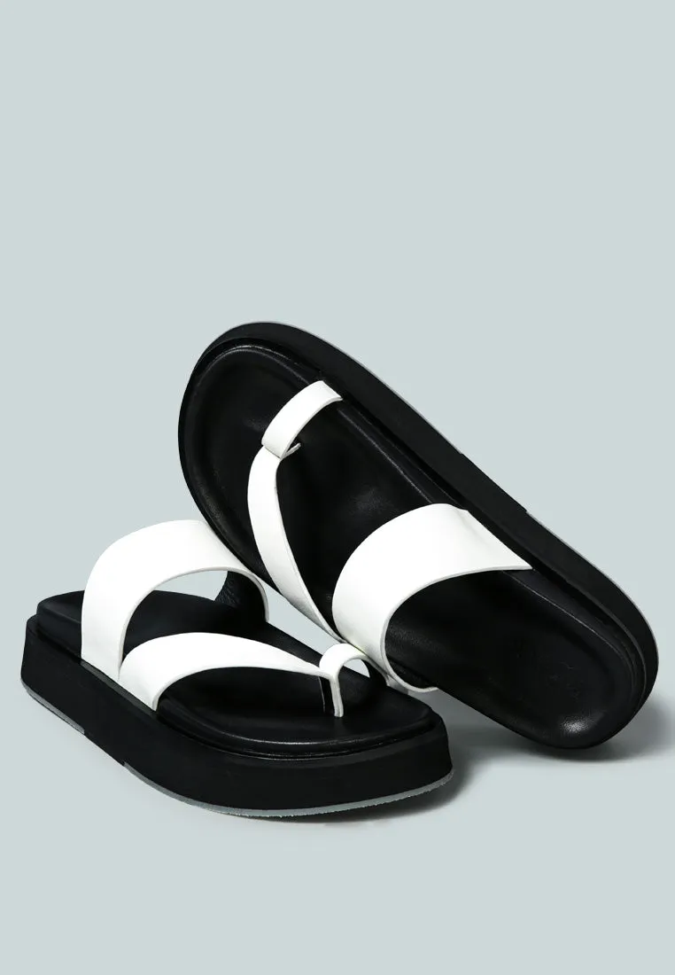 BULLOCK Slip-On Leather Sandal in White