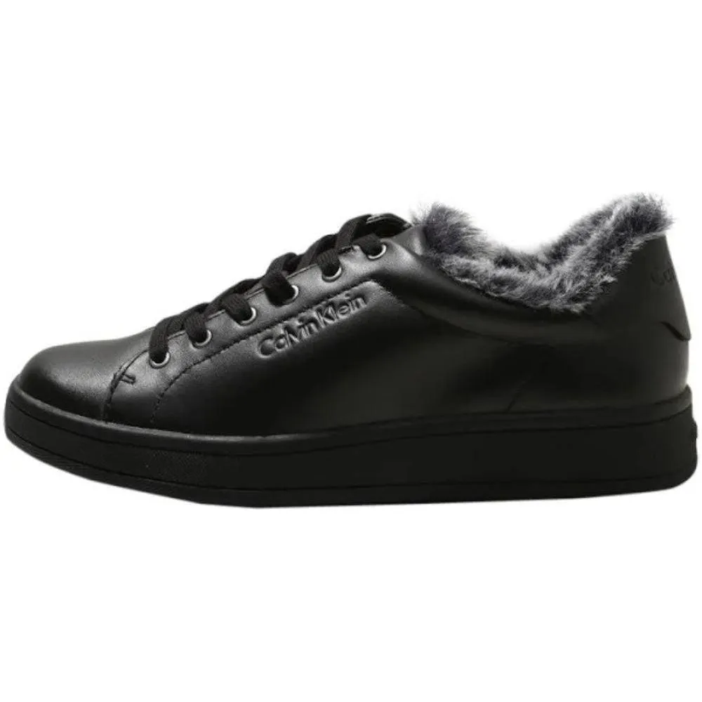 Calvin Klein Women's Soleil Soft Nappa & Fur Sneakers - Black