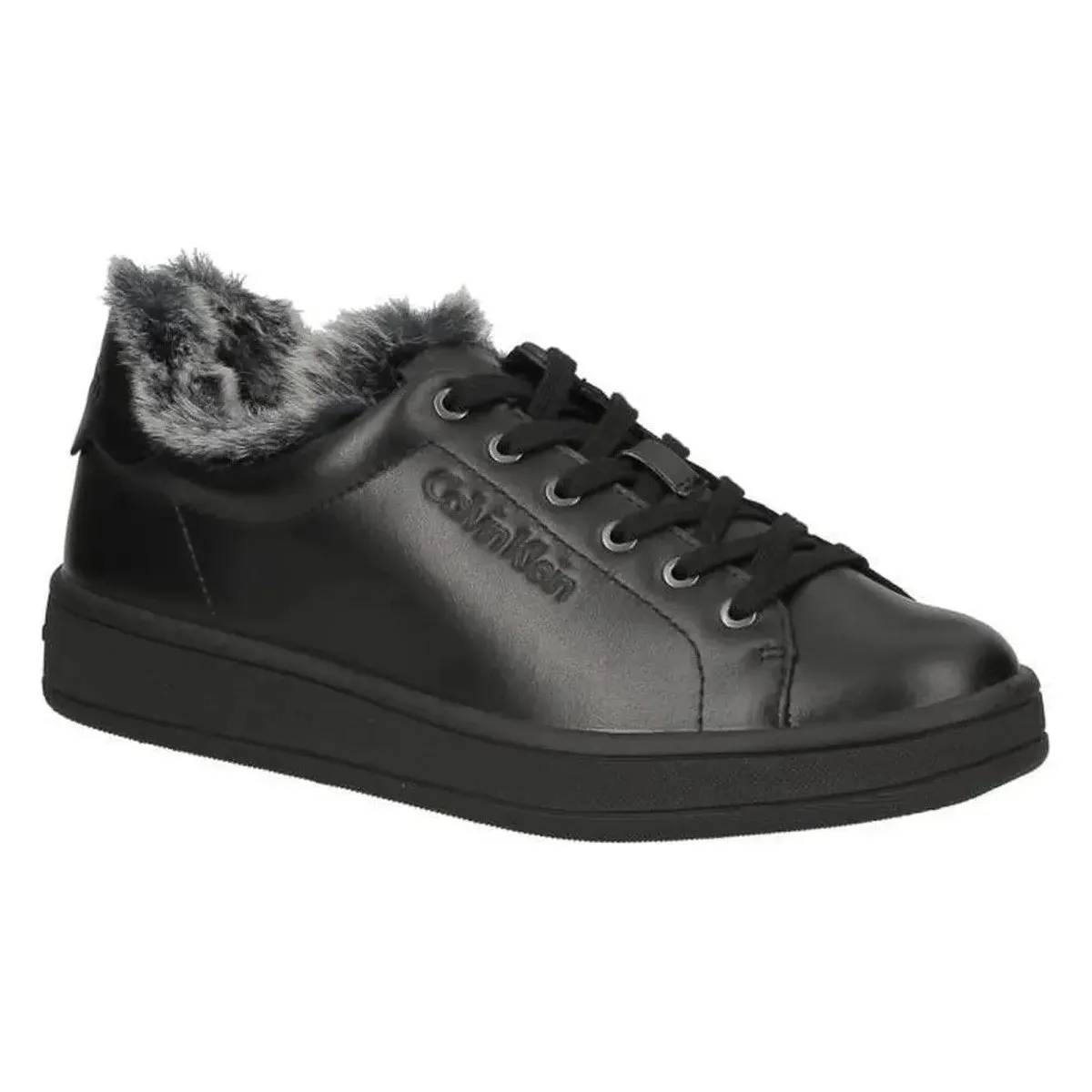 Calvin Klein Women's Soleil Soft Nappa & Fur Sneakers - Black