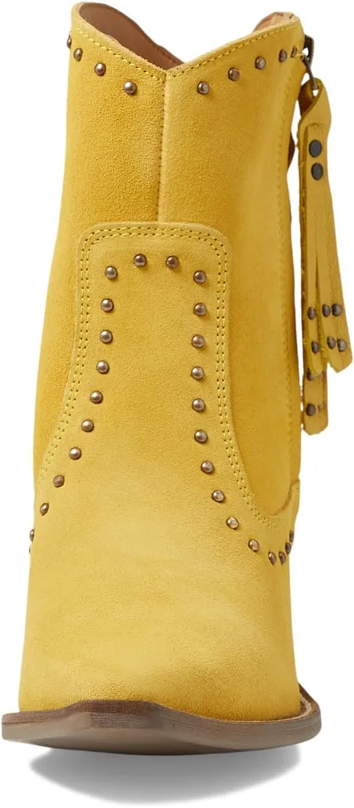 Classy N' Sassy Dingo Ankle Boots in Yellow Suede