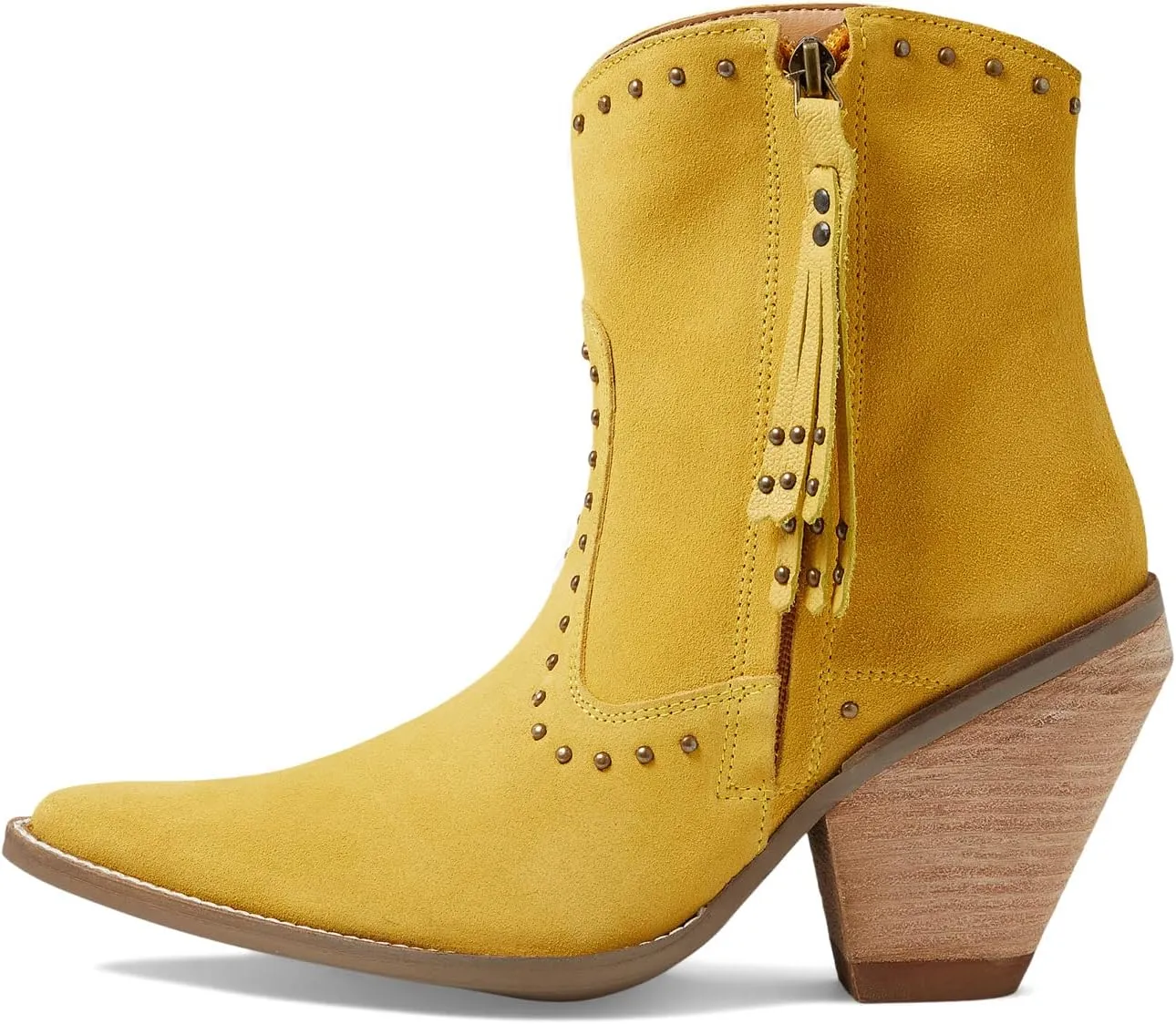 Classy N' Sassy Dingo Ankle Boots in Yellow Suede