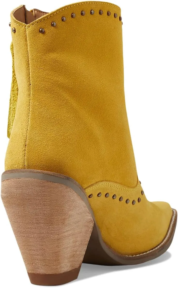 Classy N' Sassy Dingo Ankle Boots in Yellow Suede