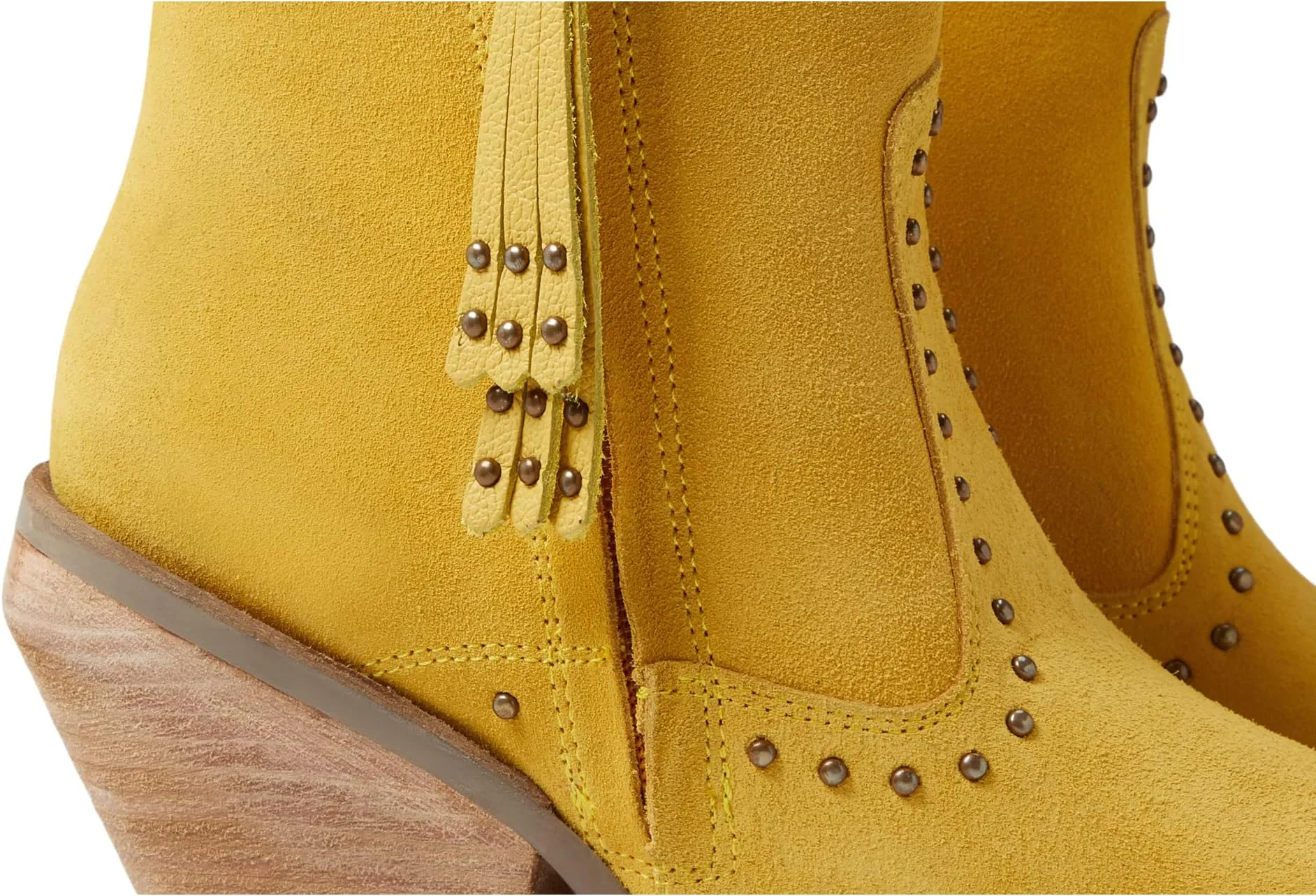 Classy N' Sassy Dingo Ankle Boots in Yellow Suede