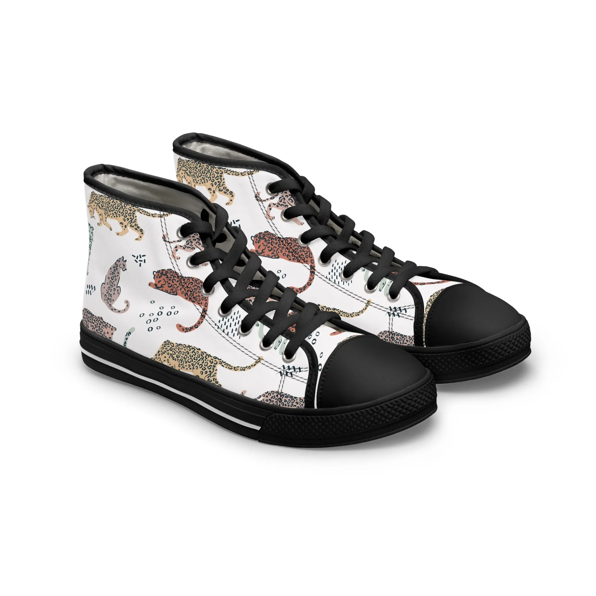 Colorful Trendy Leopards Women's High Top Sneakers