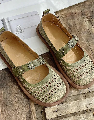 Comfortable Round Toe Summer Hollow Flat Sandals