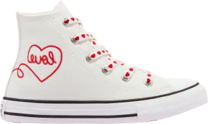 Converse Chuck Taylor All Star High GS Valentines Day Sneakers - White