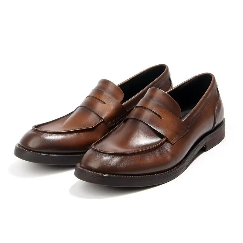 CrocLuxe Genuine Leather Crocodile Pattern Slip-On Loafers