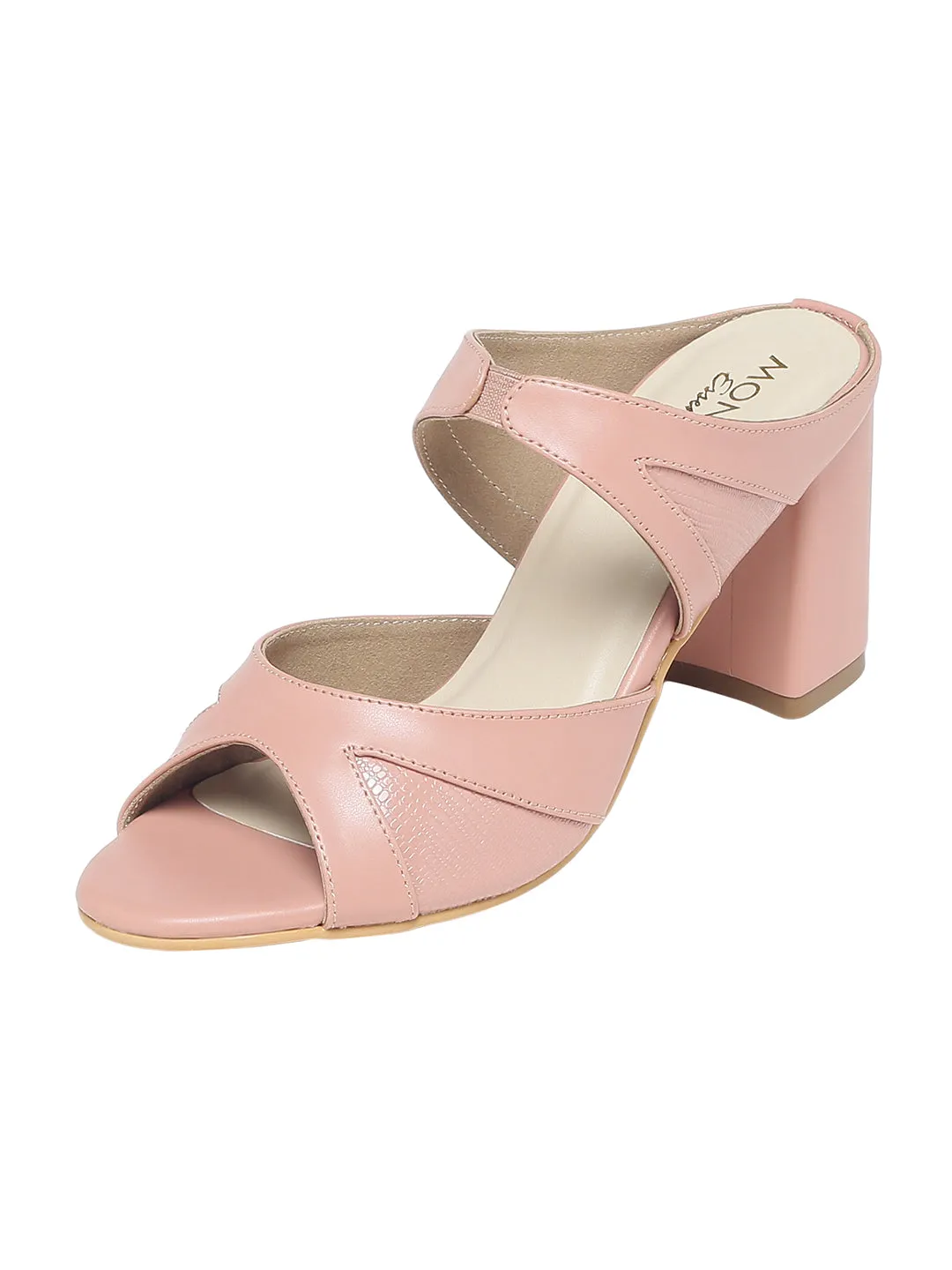 Divaya Pink Block Heels