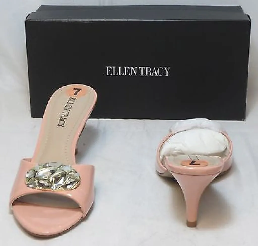 ELLEN TRACY Women's Kerry Slides - Powder/Pink - Multi Sz NIB - MSRP $55