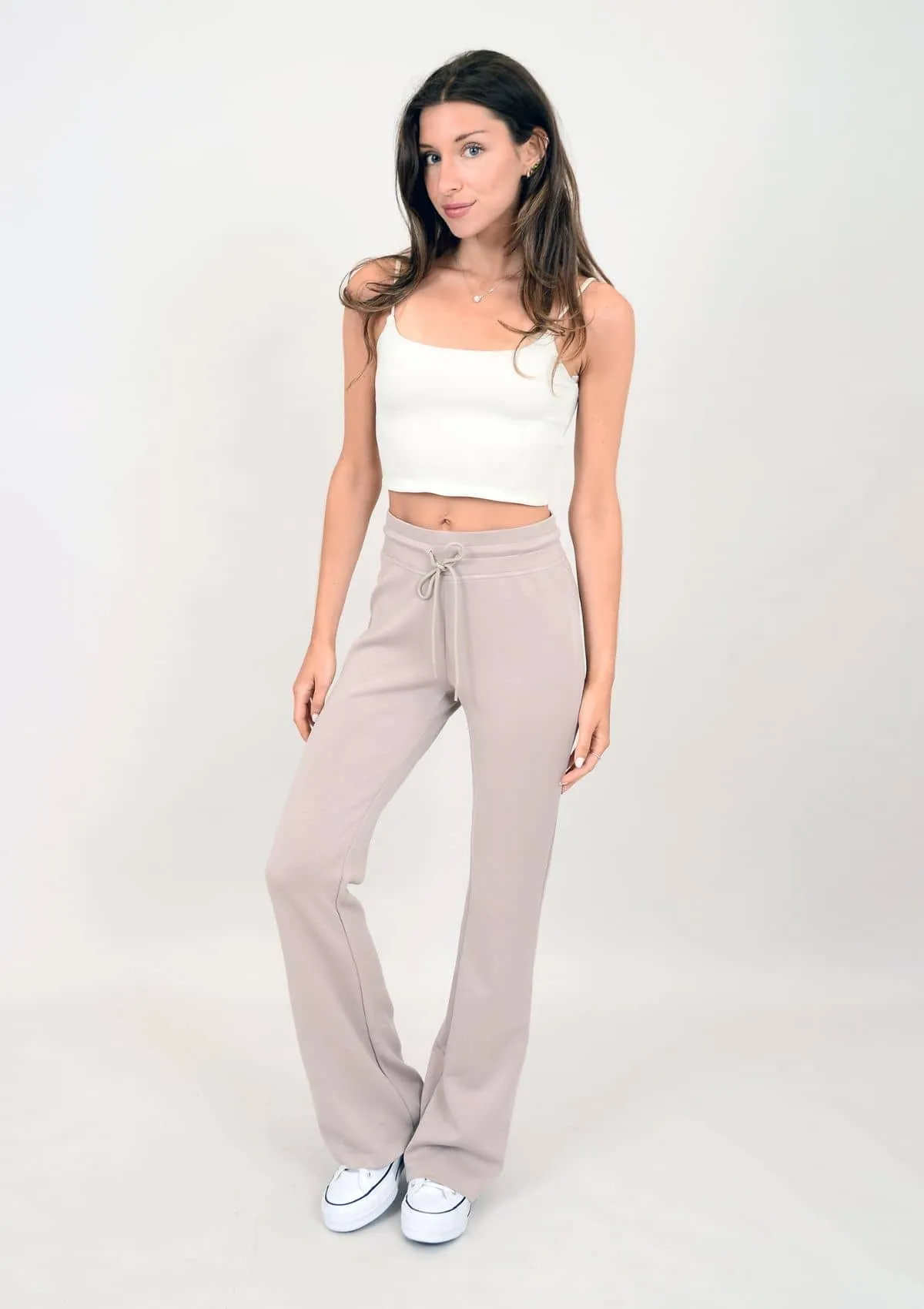 Florine Soft Flared Pants - Taupe