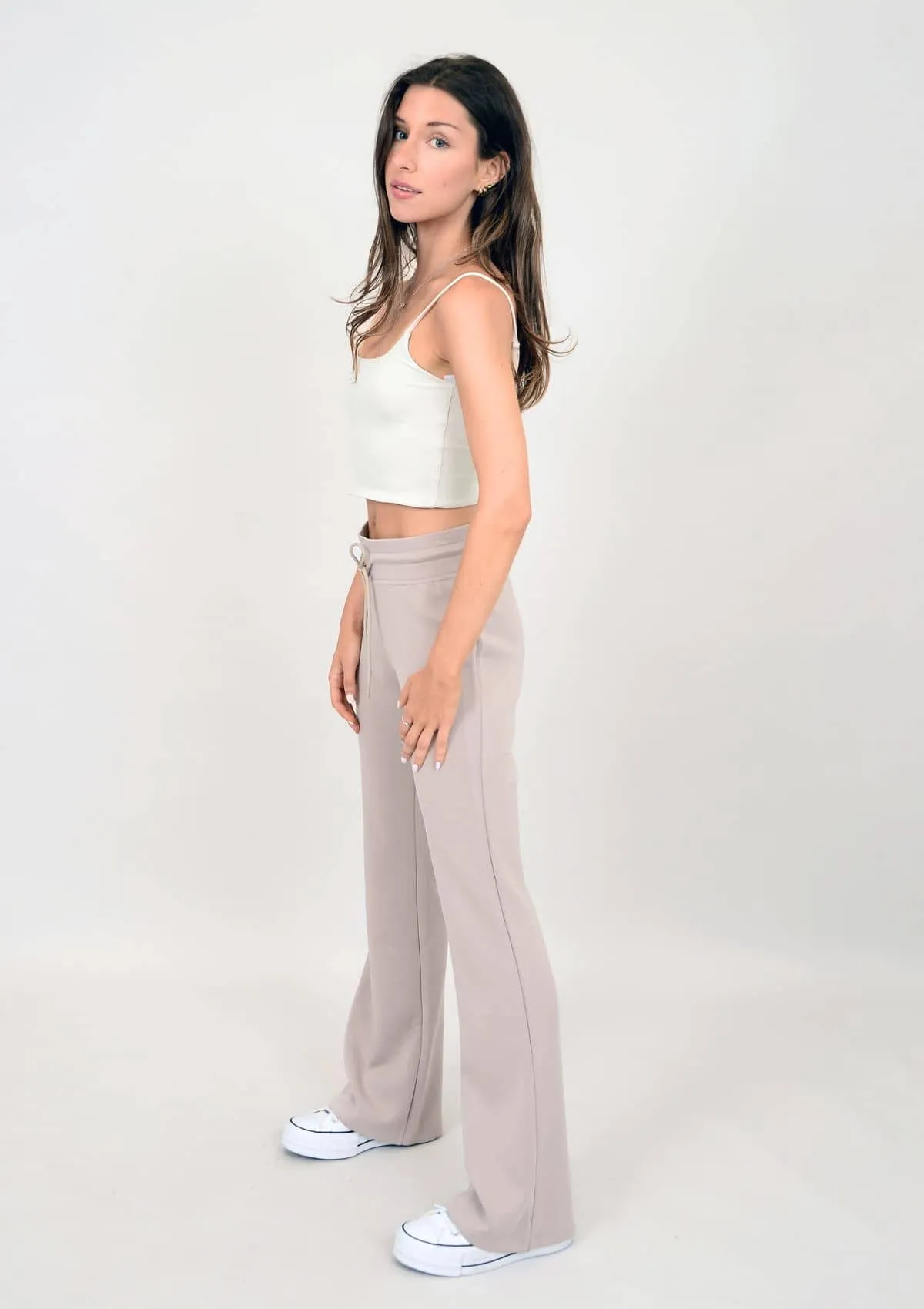 Florine Soft Flared Pants - Taupe