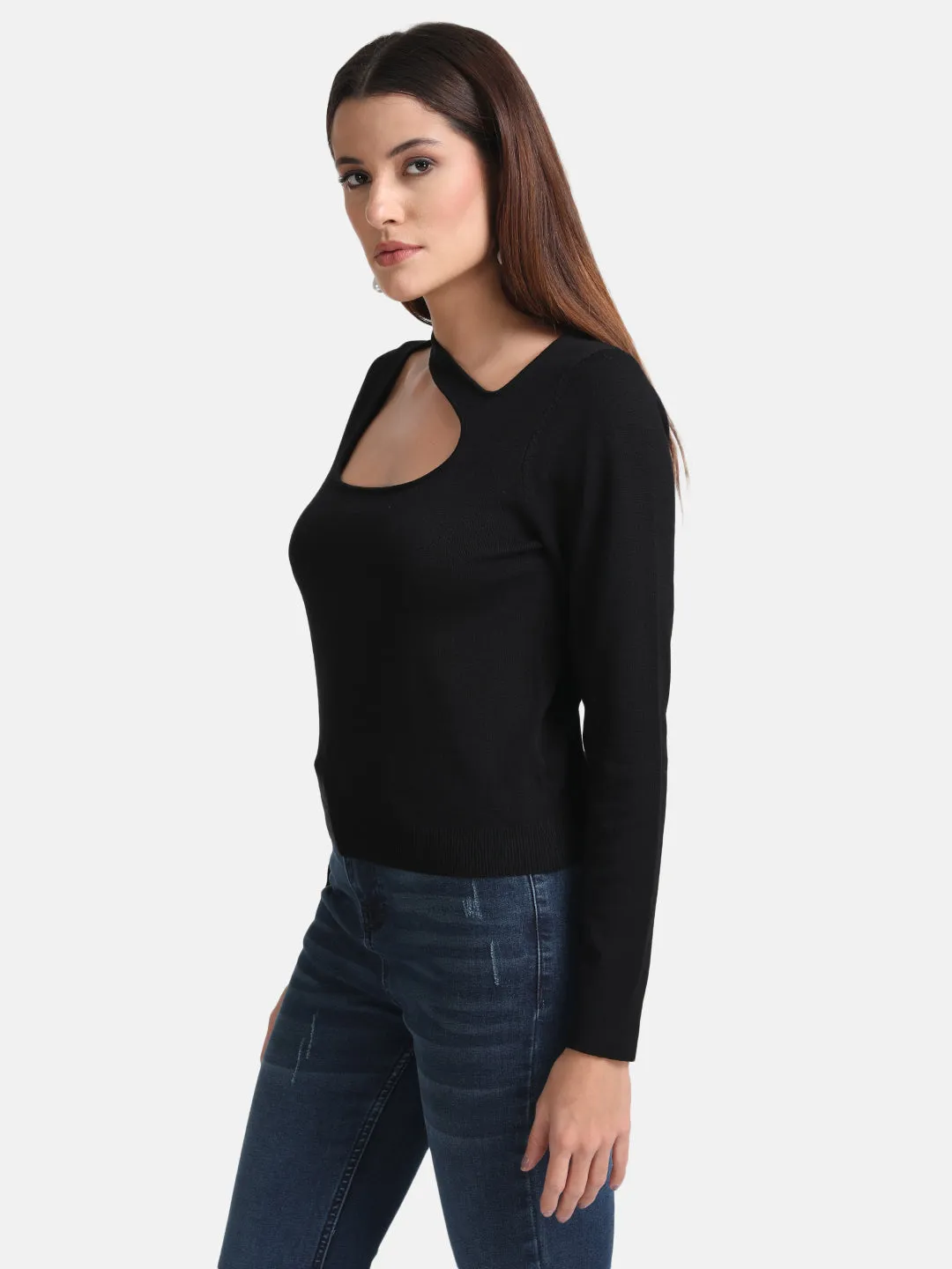 Front Cut-Out Pullover