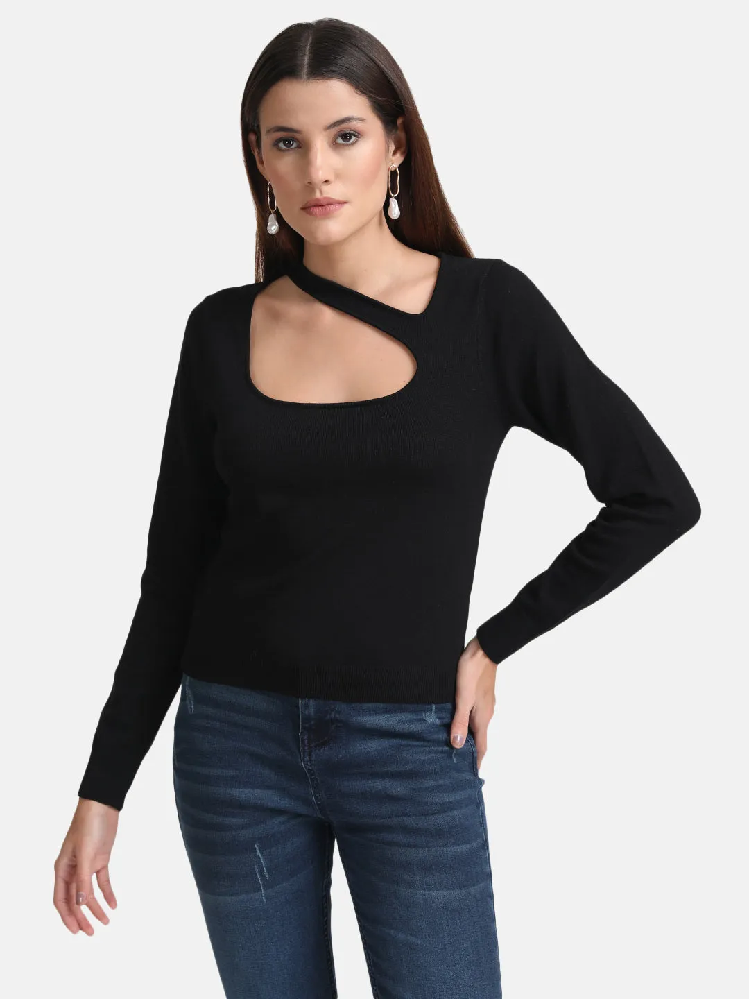 Front Cut-Out Pullover