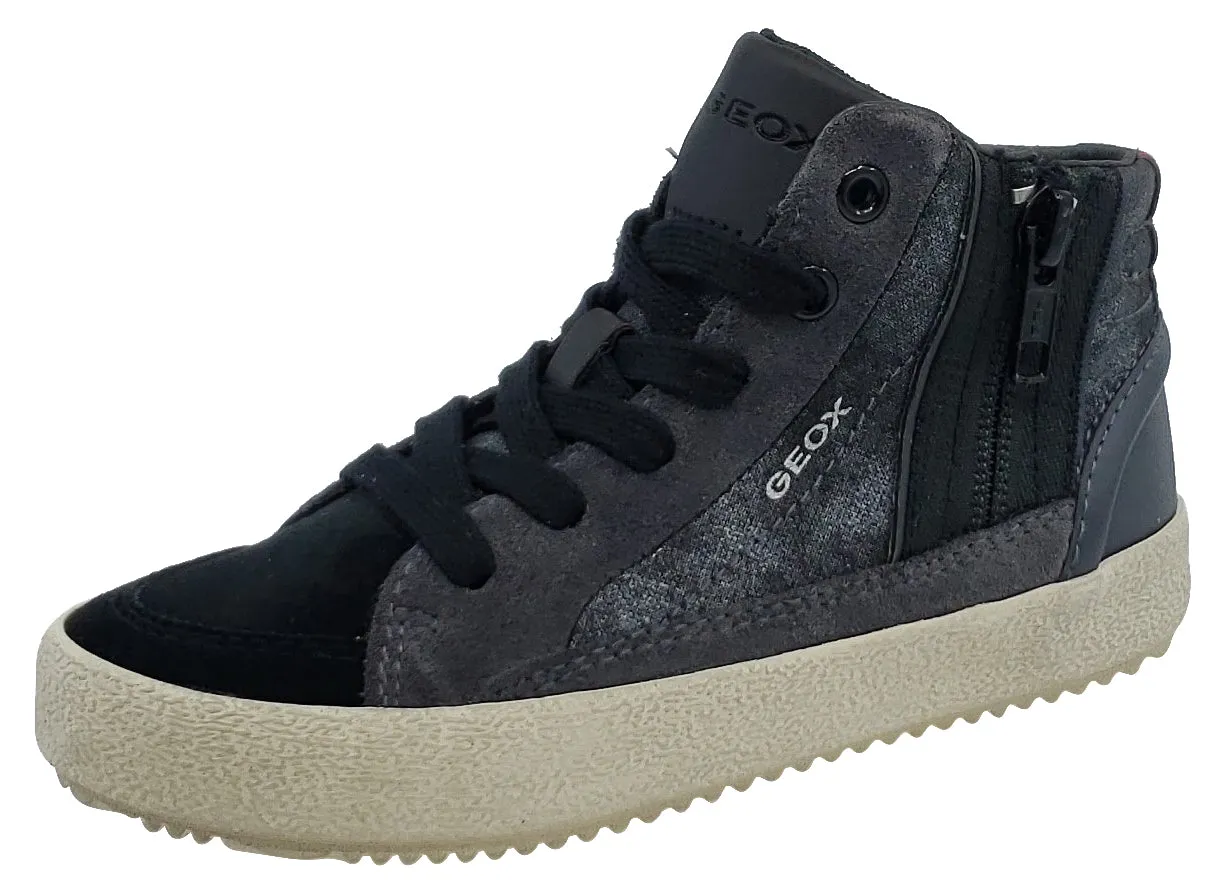 Geox Alonisso Suede Blue Black Hightop Junior for Boy's