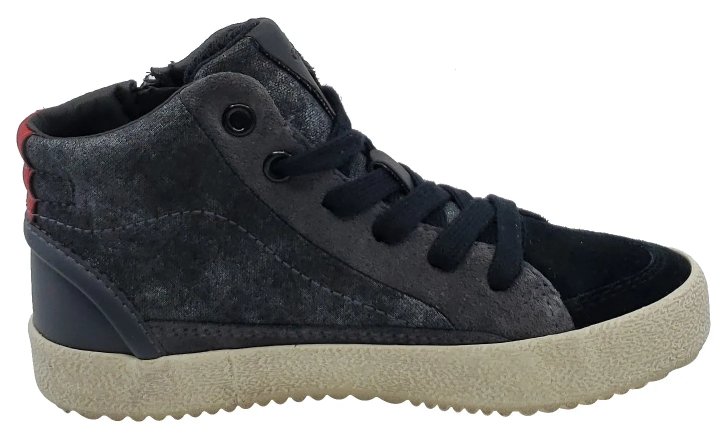 Geox Alonisso Suede Blue Black Hightop Junior for Boy's