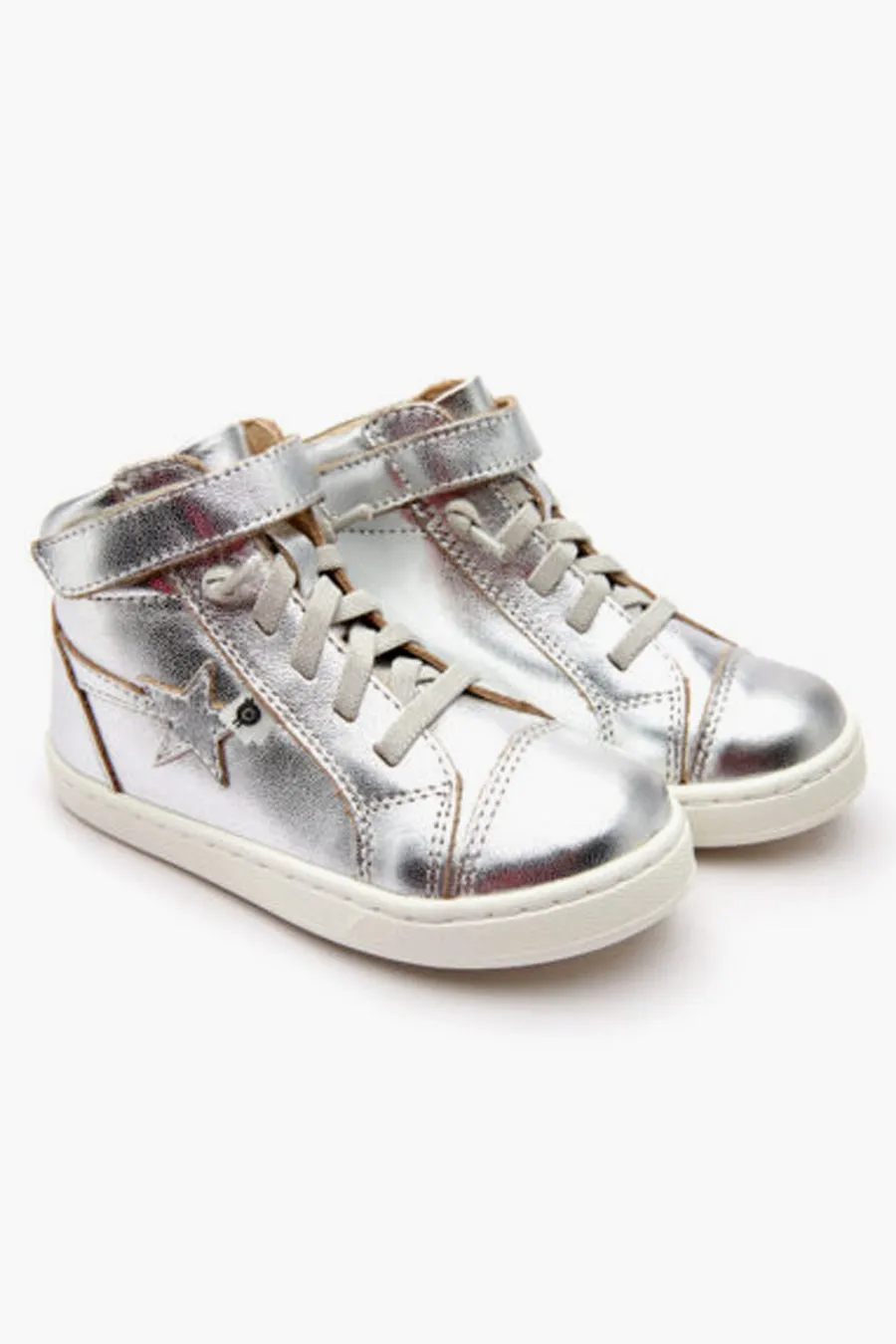 Girls Shoes Old Soles All In High Top - Silver