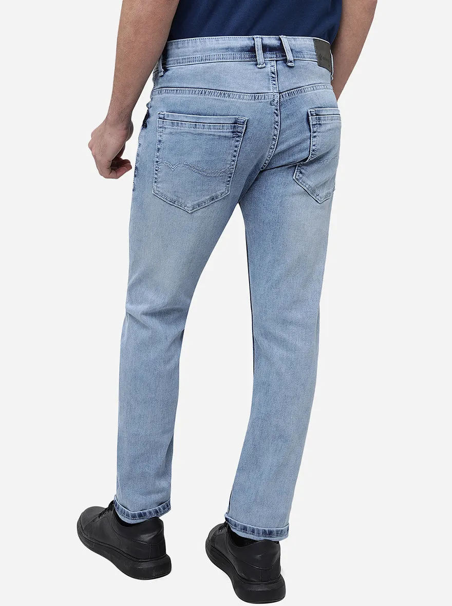 Ice Blue Washed Narrow Fit Jeans | Greenfibre