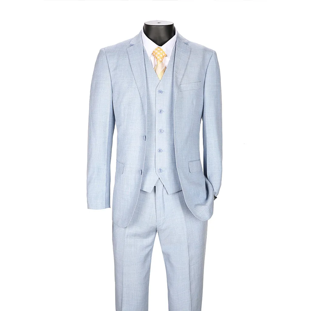 Joseph Michael Slim Fit Sharkskin Vested Suit, Sky