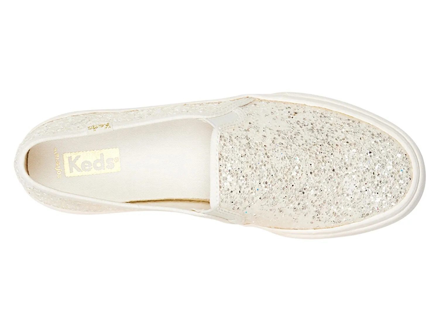 Keds Double Decker women's slip-on sneakers, cream/gold