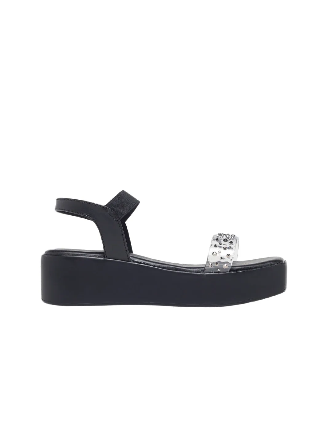 Lamia Black Flatform Heels