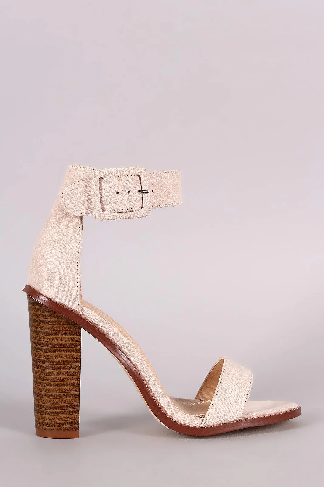 Liliana Suede Ankle Strap Chunky Heel