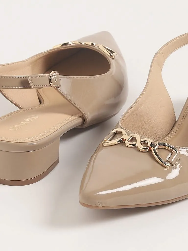 LUNA BLU Beige Slingback Mules