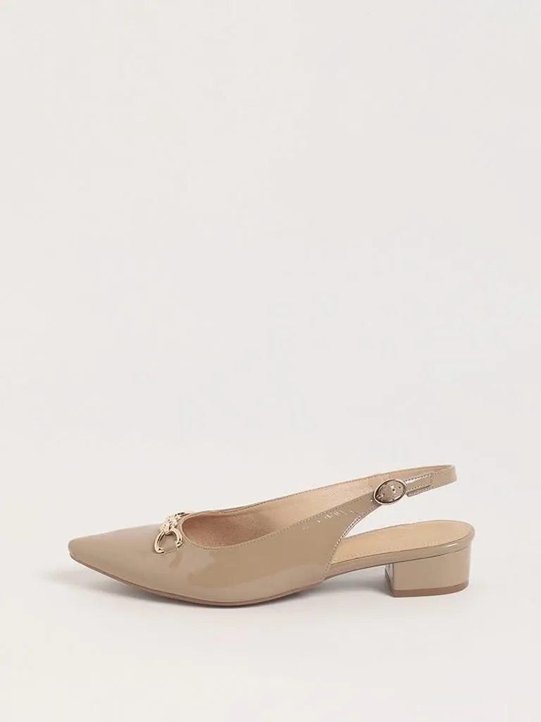 LUNA BLU Beige Slingback Mules