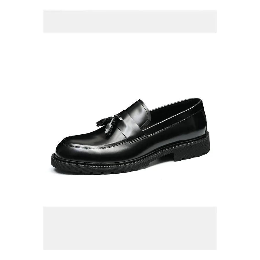 LuxeLeather Classic Slip-on Tassel Loafers