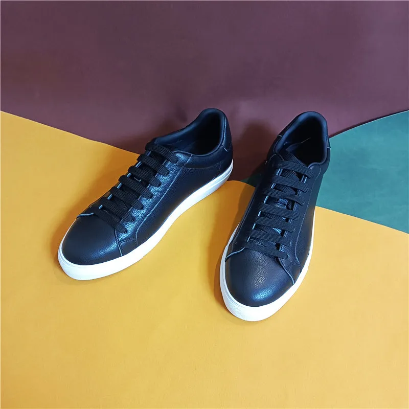 Luxury Leather Lace-up Platform Sneakers