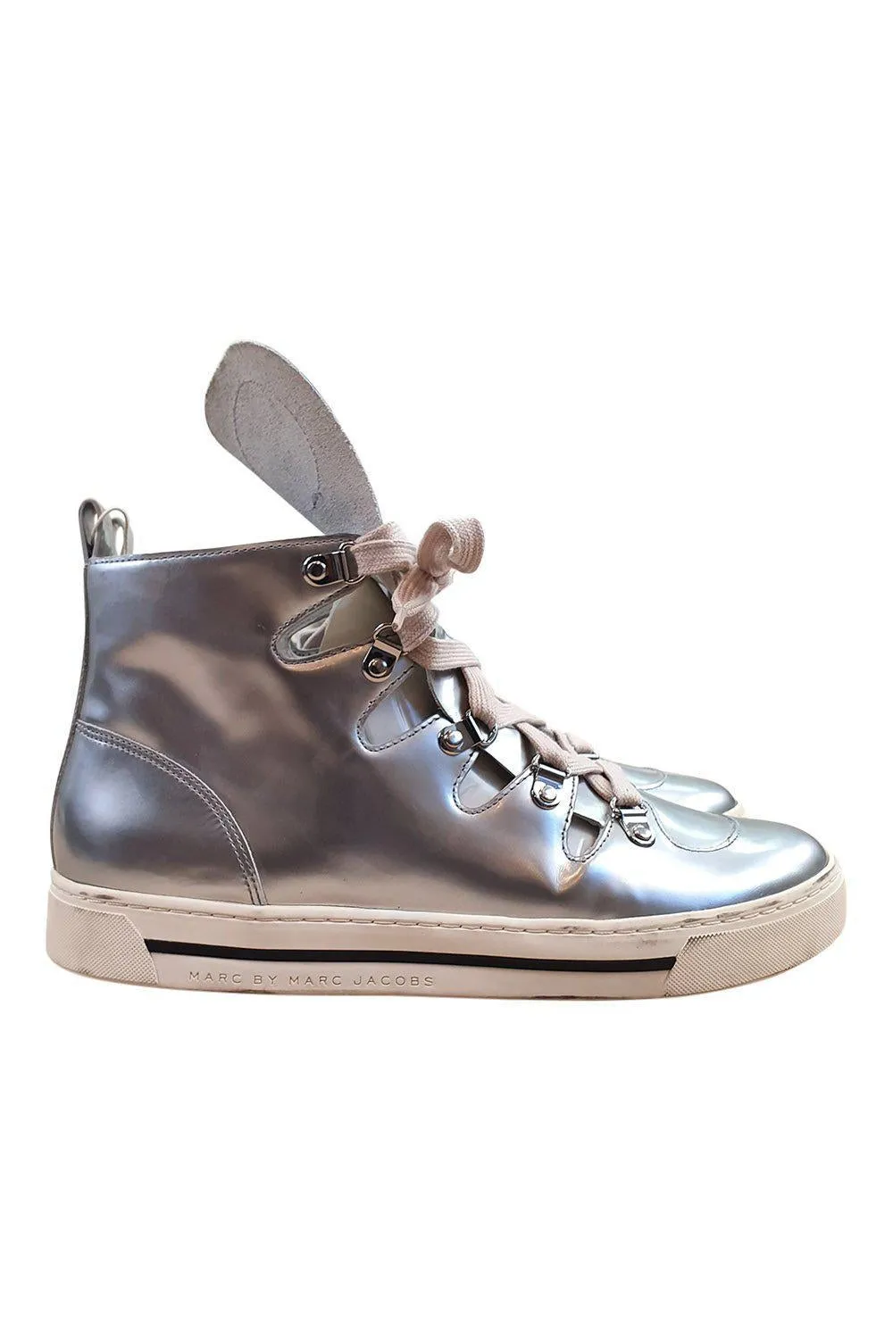 MARC By Marc Jacobs Women's Lace Up High Top Sneakers Metallic (39)