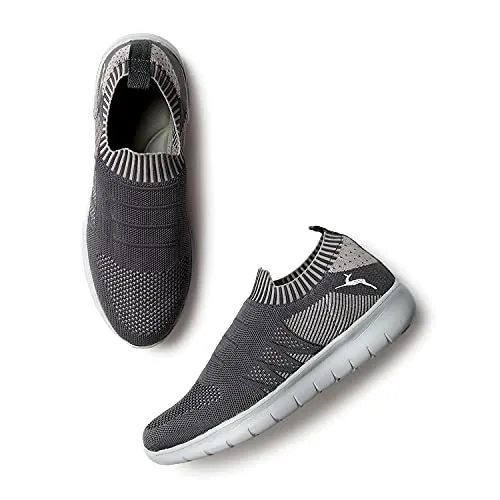 Marc Loire Slip-On Sneakers for Women, Lightweight & Comfortable Walking Sports Shoes Without Laces Grey