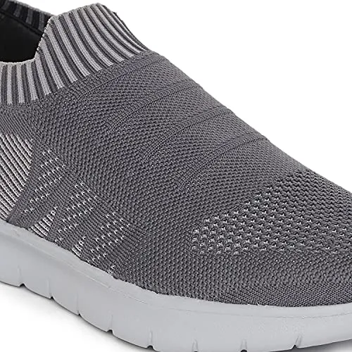 Marc Loire Slip-On Sneakers for Women, Lightweight & Comfortable Walking Sports Shoes Without Laces Grey