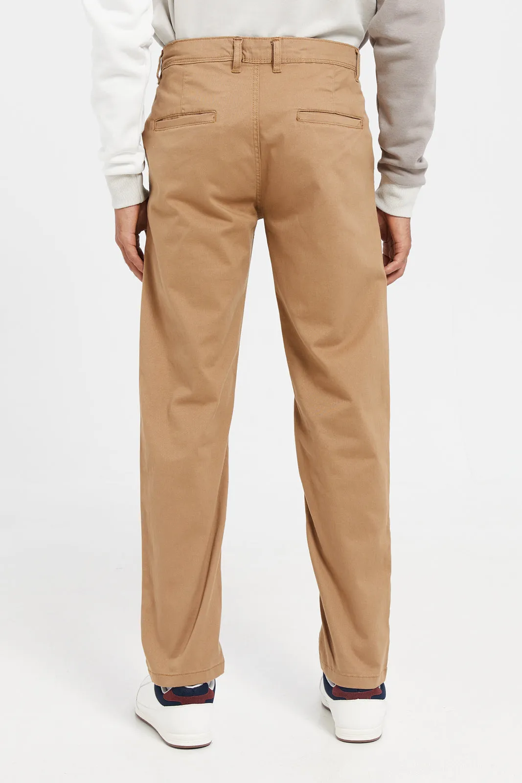 Men Beige Chino Trousers