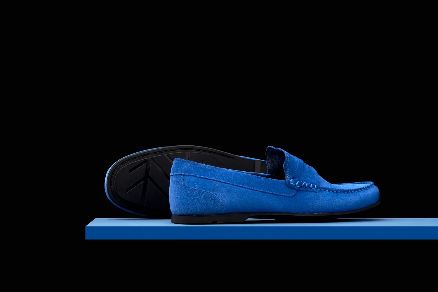 Mens Blue Suede Driving Loafers