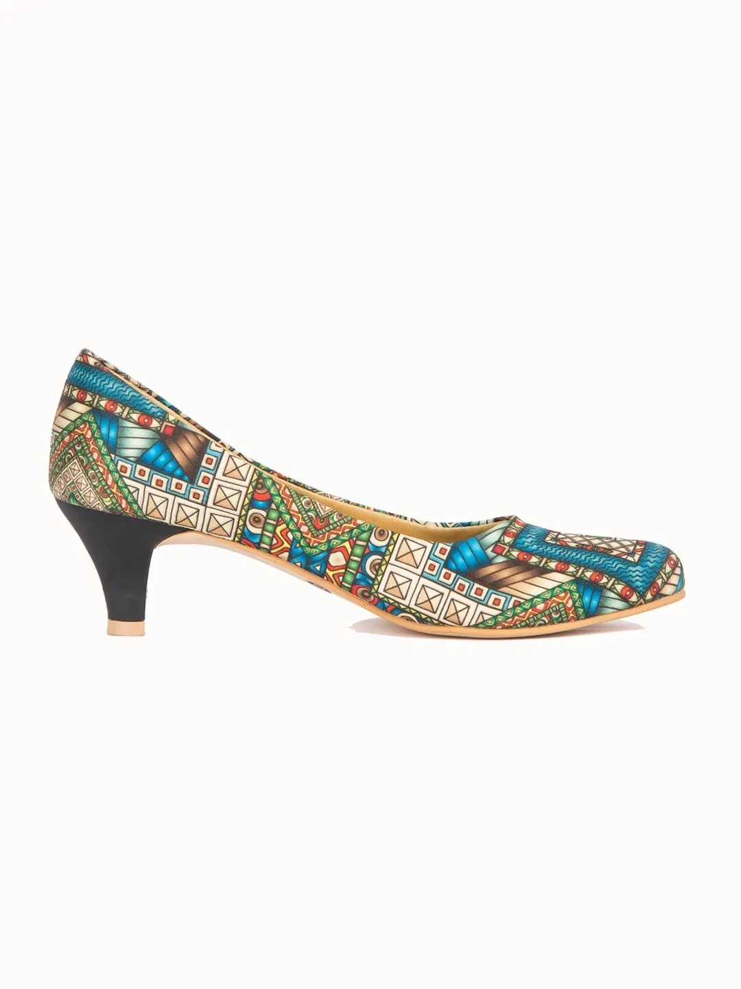 Mughal Fresco Kitten Heels Shoes