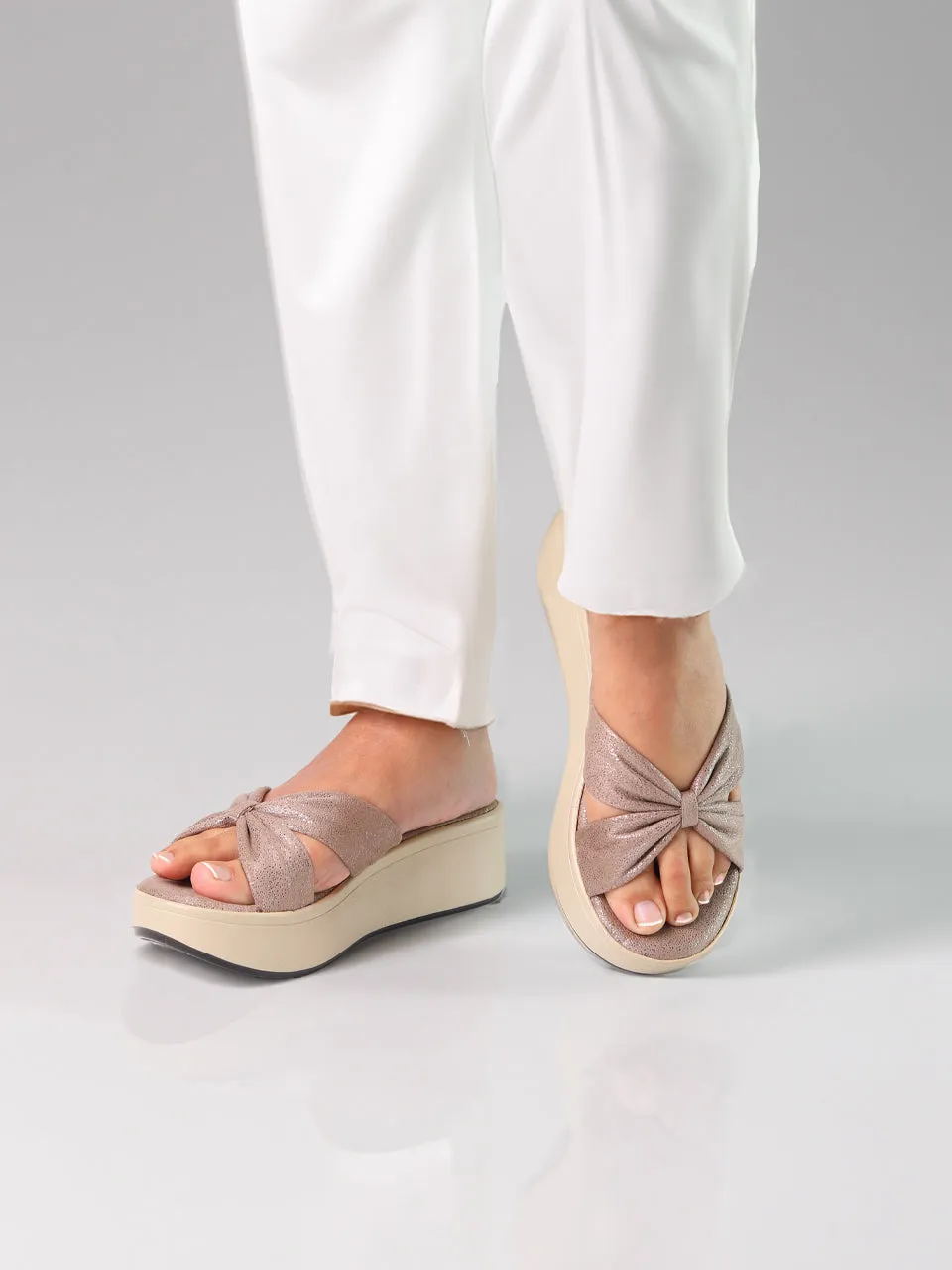 Nellie Beige Flatform Heels