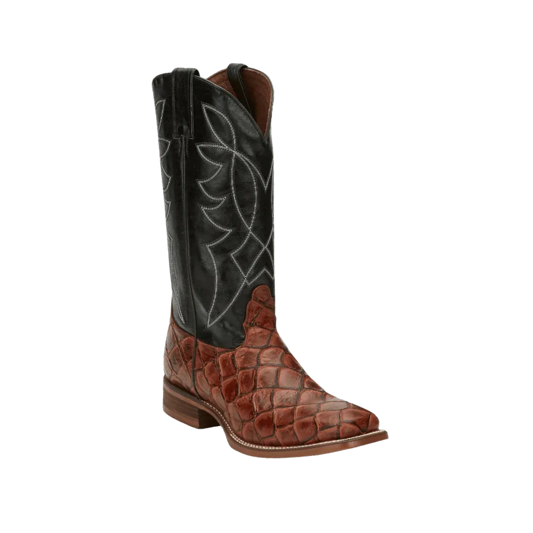 Nocona Men's Go Round Cognac Pirarucu Print Boots