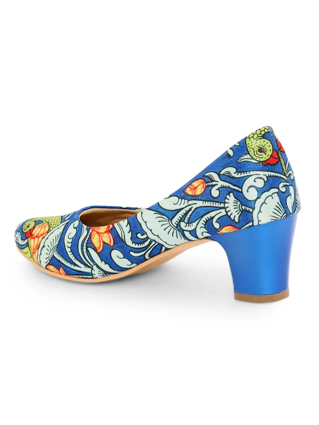 Ocean Of Nature Pattachitra Block Heels