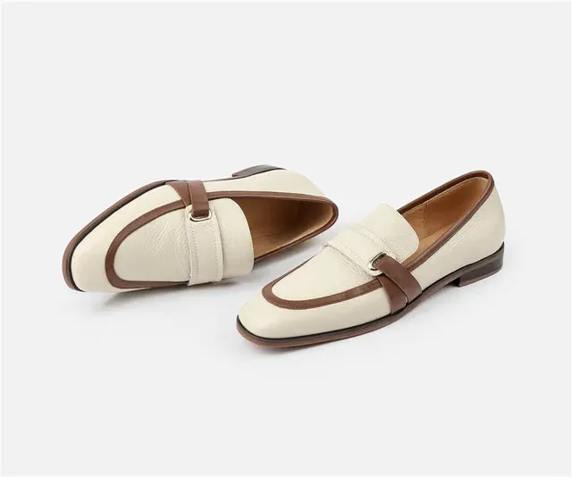 Pre Order:  Retro Square Toe Leather Loafers