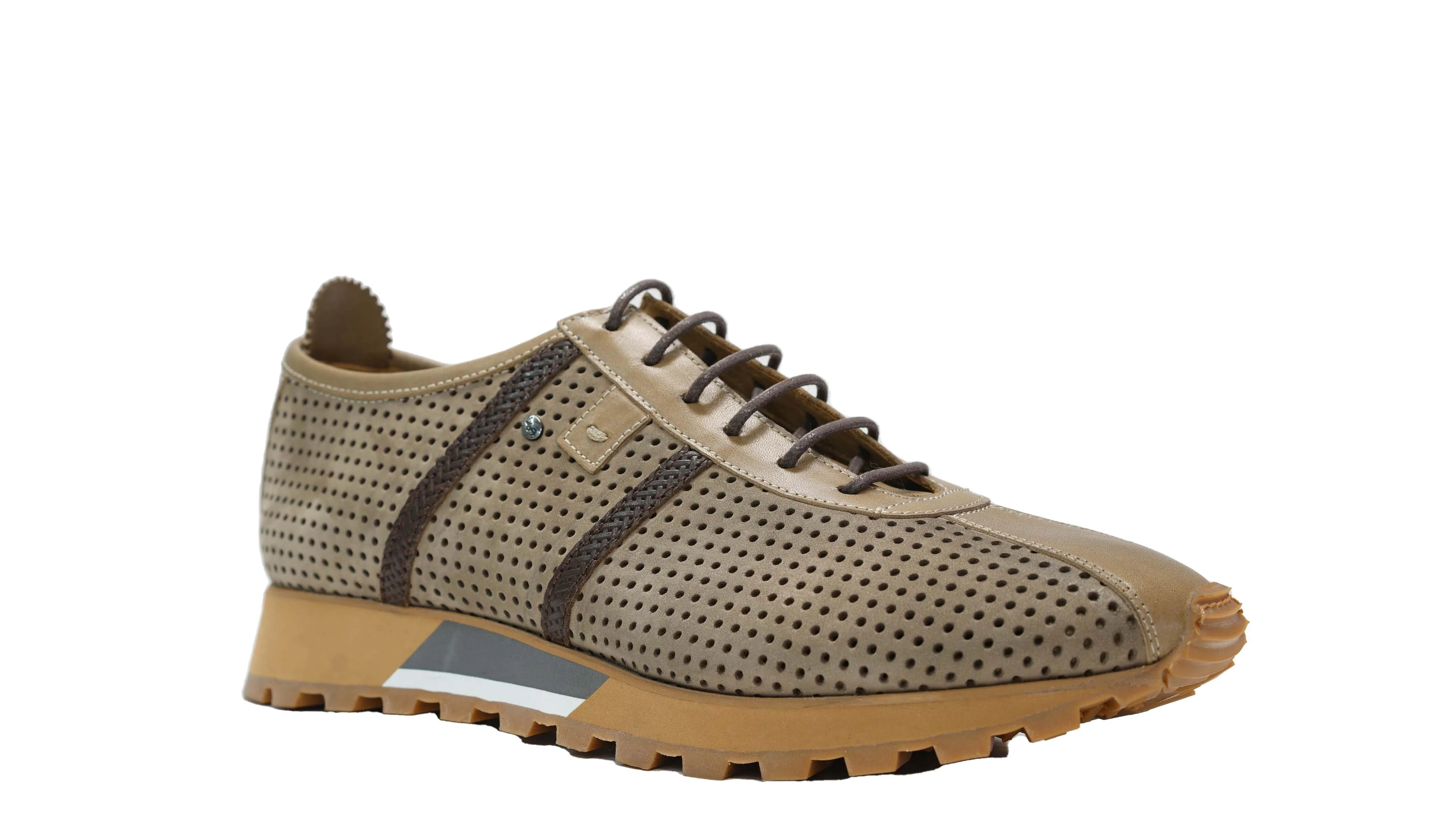 Roberto Serpentini Men's Taupe Leather Sneaker 58327