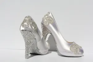 Swarovski Crystal White Wedding Heel