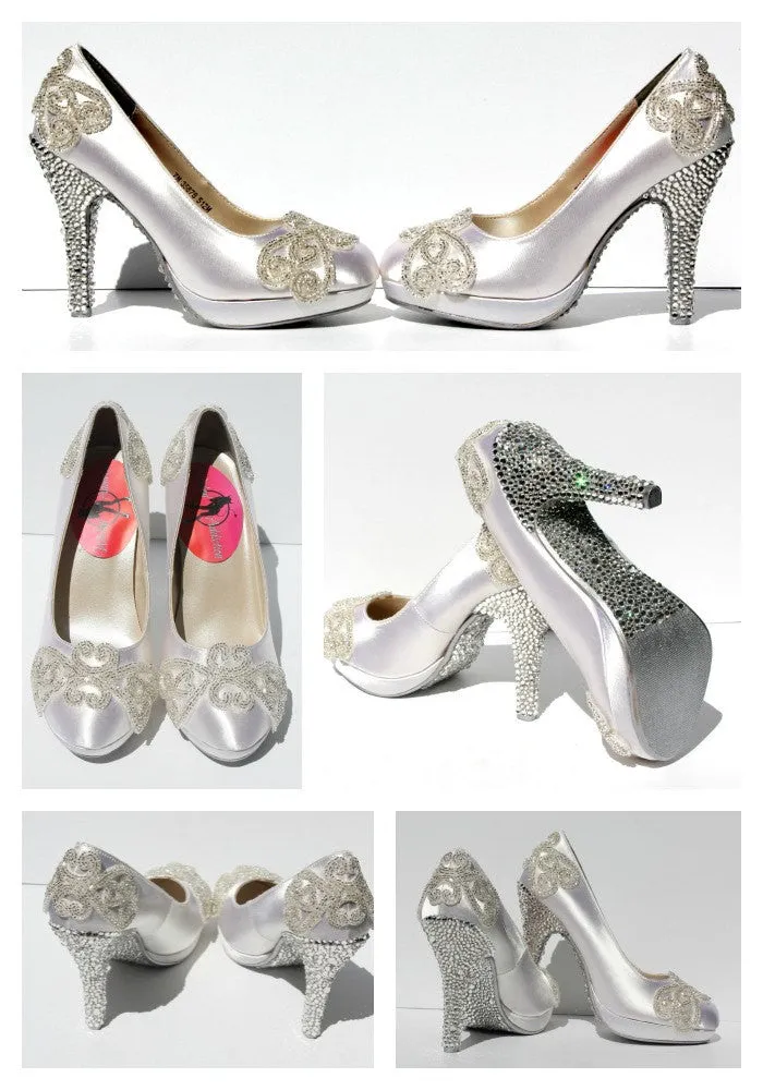 Swarovski Crystal White Wedding Heel