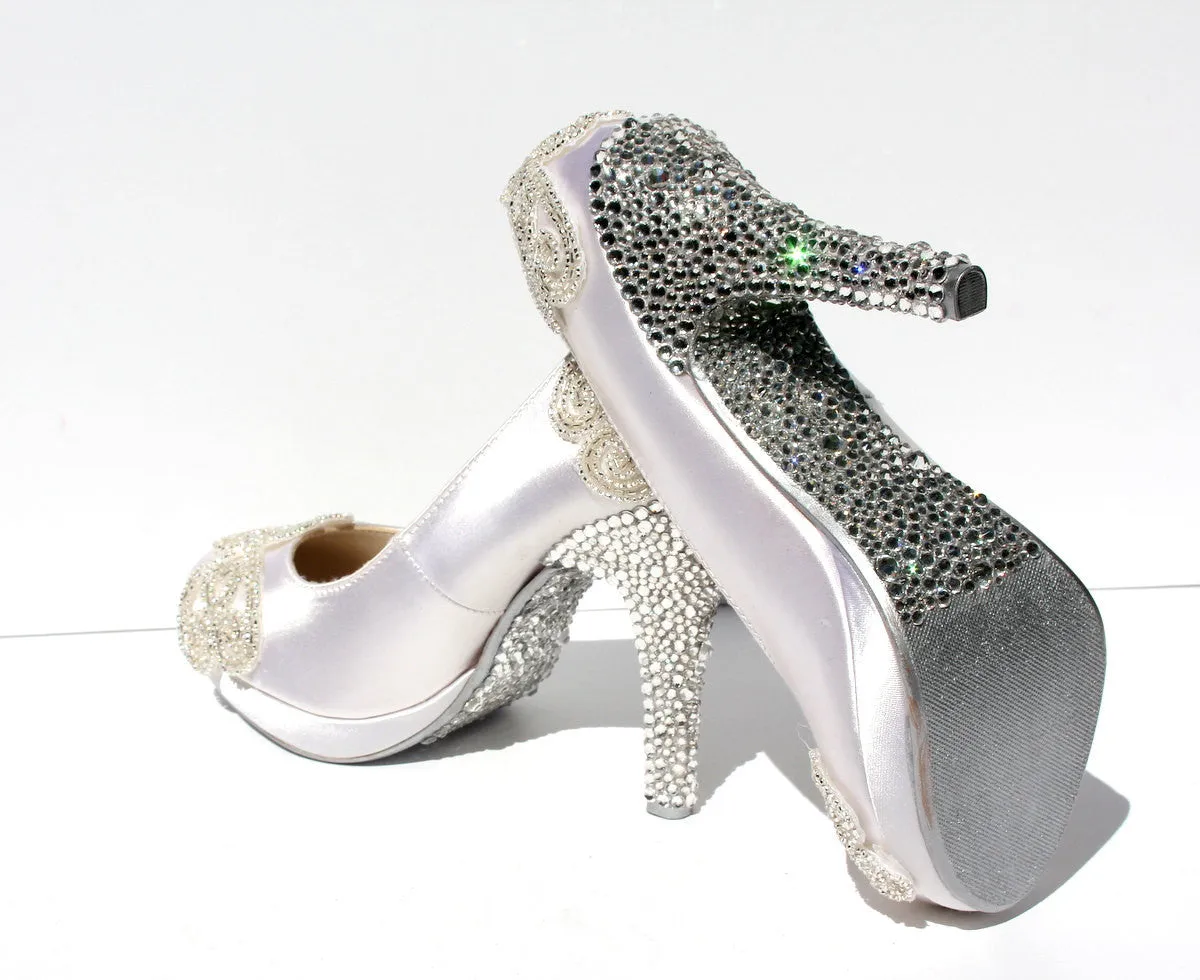 Swarovski Crystal White Wedding Heel